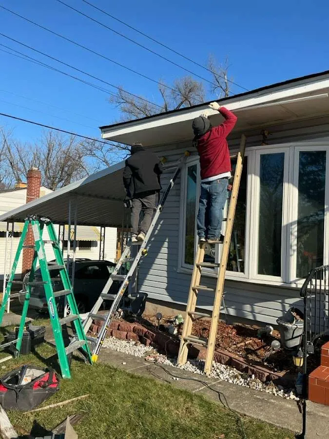 Restoration crew performing exterior repair in Ayden